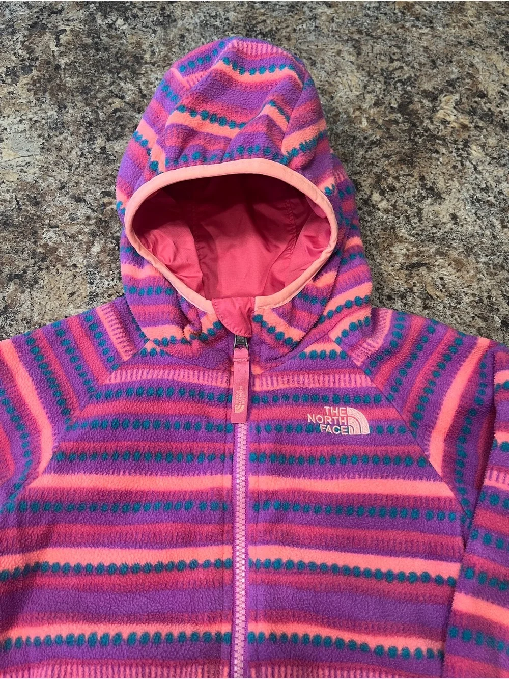 North Face Reversible Grizzly Peak Fleece Lined Wind Jacket 4T Outdoor Hiking